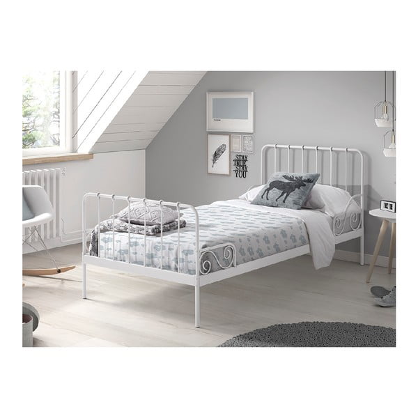 Letto per bambini in metallo bianco , 90 x 200 cm Alice - Vipack-image-2