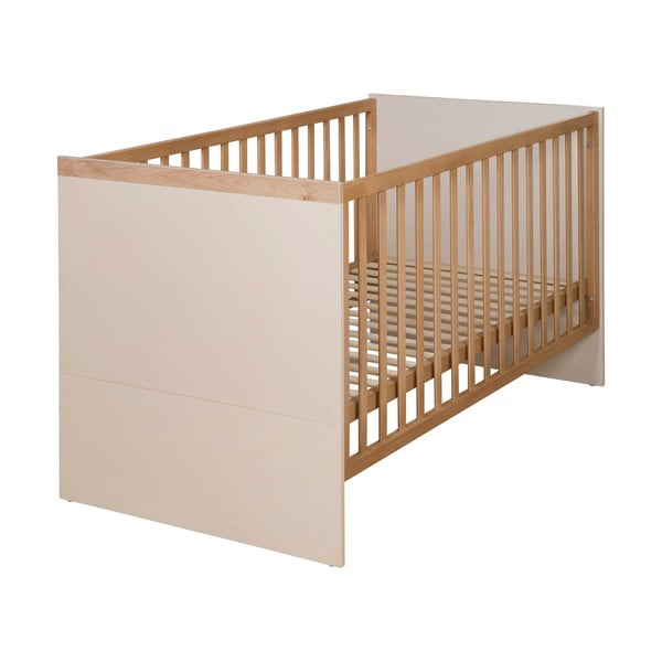 Lettino beige/di colore naturale con altezza regolabile 70x140 cm Jil – Roba