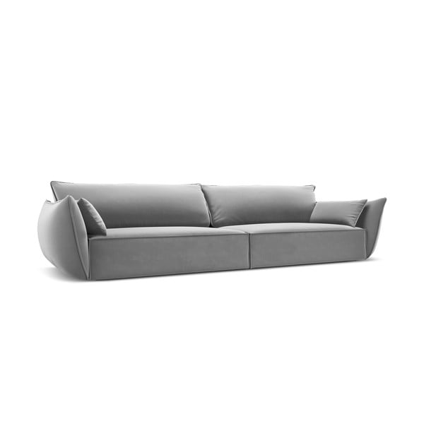 Divano grigio chiaro con rivestimento in velluto 248 cm Vanda – Mazzini Sofas-image-2