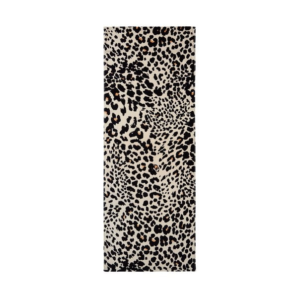 Telo mare nero/beige in cotone 78x200 cm Leopard – Catherine Lansfield