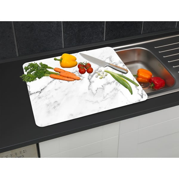 Copertura da parete per fornello in vetro temperato 50x56 cm Marble - Wenko-image-2