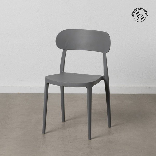 Set di 2 sedie da pranzo grigie in plastica - Ixia-image-1