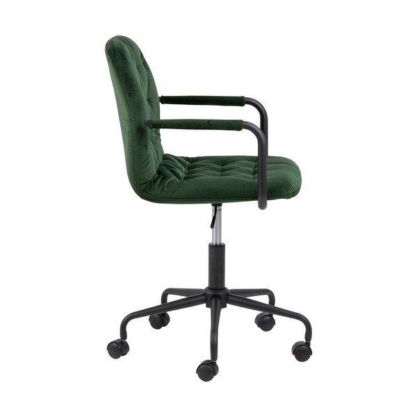 Sedia da ufficio verde con superficie in velluto Wendy - Actona-image-2