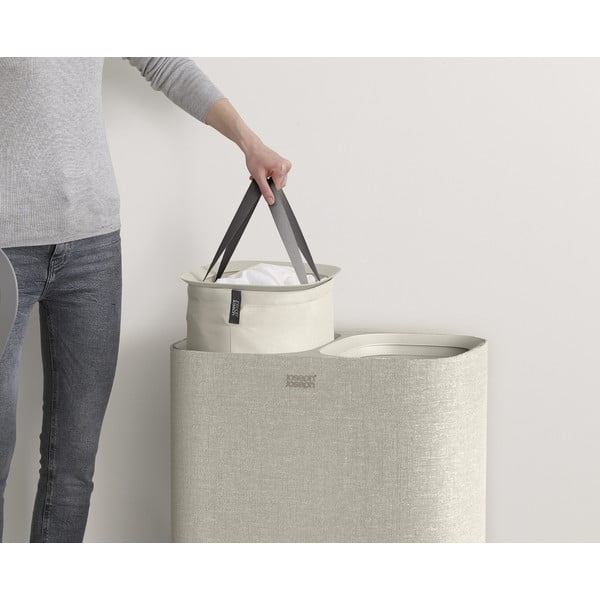 Cesta per il bucato beige in tessuto 2x45 l Tota – Joseph Joseph-image-4