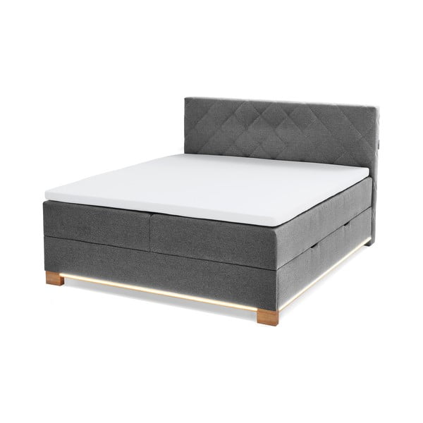 Letto boxspring grigio con contenitore 180x200 cm Messina - Meise Möbel