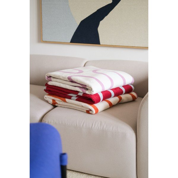 Coperta rossa 150x200 cm Swirl – noo.ma-image-4