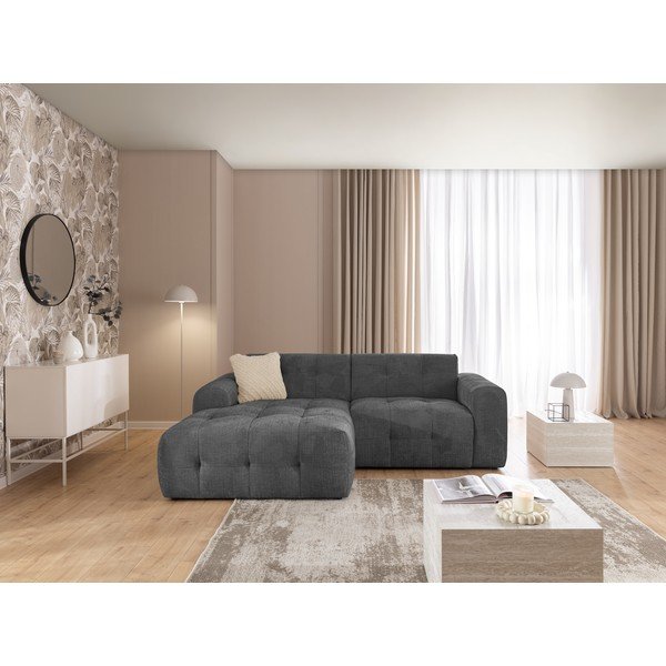Divano angolare grigio scuro (con penisola a sinistra/con chaise lounge) Melva – Ropez-image-4