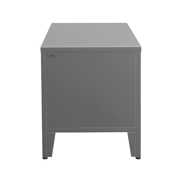 Scarpiera grigia in metallo con panca Salino - Støraa-image-2