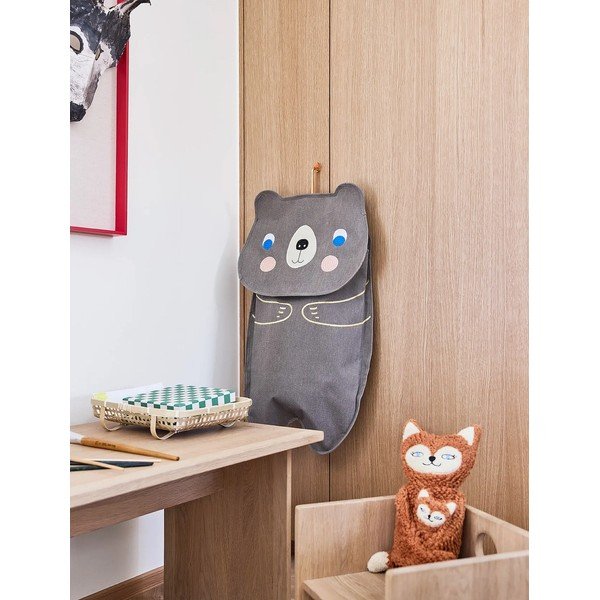 Organizer da appendere marrone in tessuto Darling Bear – OYOY Mini-image-1