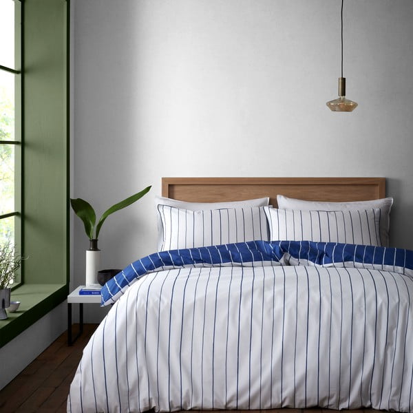 Biancheria da letto in cotone blu e bianco per letto matrimoniale 200x200 cm Hastings Stripe - Content by Terence Conran