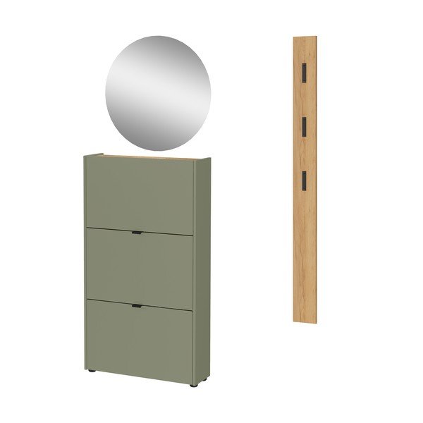 Set di mobili da ingresso di colore naturale/grigio tortora 101x200x22 cm Ameca – Germania