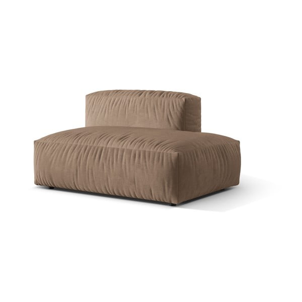 Parte divano componibile marrone chiaro (con penisola a destra) con rivestimento in velluto Martina – Micadoni -image-1