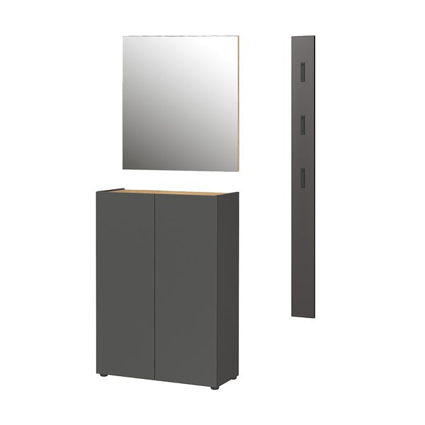 Set di mobili da ingresso color antracite con effetto rovere 104x200x33 cm Alviano – Germania