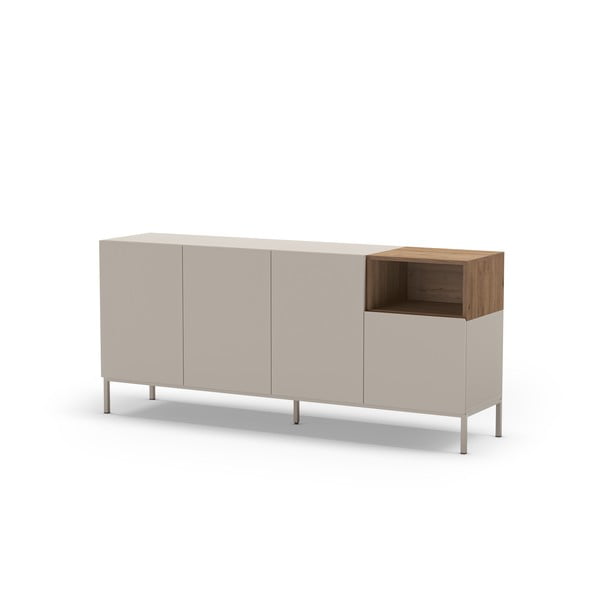 Cassettiera color crema 180x80 cm Cailin - Marckeric-image-3