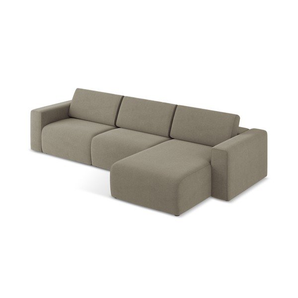 Divano angolare componibile marrone chiaro (con penisola a destra) Kalea – Makamii-image-3