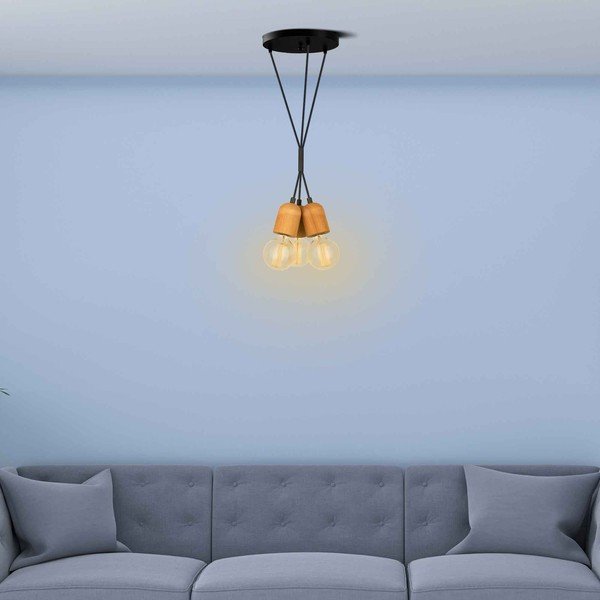 Lampada a sospensione in colore nero-naturale Tahiti - Squid Lighting-image-1