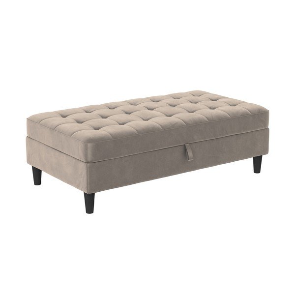 Poggiapiedi in velluto grigio Presley - Støraa-image-2