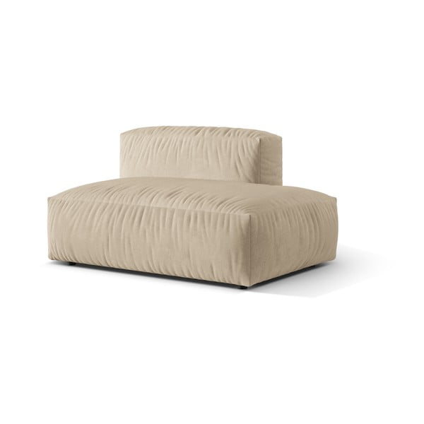 Parte divano componibile beige (con penisola a destra) con rivestimento in velluto Martina – Micadoni -image-1