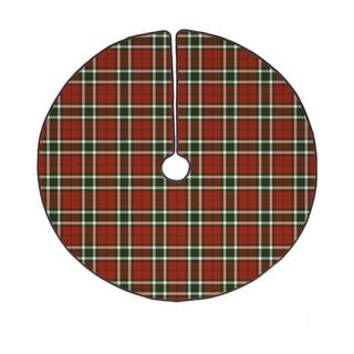 Tappeto rosso rotondo in cotone lavabile per albero di Natale ø 133 cm Classic and Checkered – Butter Kings