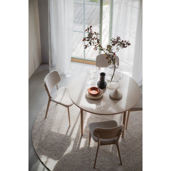 Sedia da pranzo color crema/colore naturale chiaro in rovere massiccio Barrett – Rowico-image-2