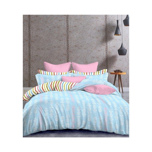 Biancheria da letto in microfibra per letto matrimoniale Basic Stiches, 200 x 220 cm - DecoKing-image-2