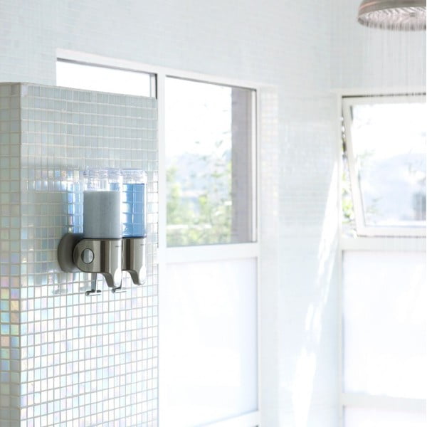 Distributore di sapone a parete in acciaio inox color argento da 880 ml - simplehuman-image-3