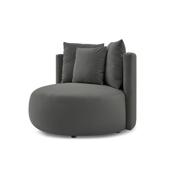 Poltrona grigio chiaro con rivestimento in velluto Cesar – Bobochic Paris