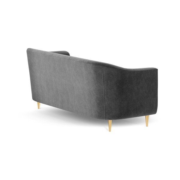 Divano in velluto grigio scuro Corde, 175 cm - Kooko Home-image-3