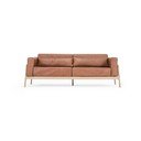 Divano in pelle di bufalo marrone cognac con struttura in rovere massiccio, 210 cm Fawn - Gazzda