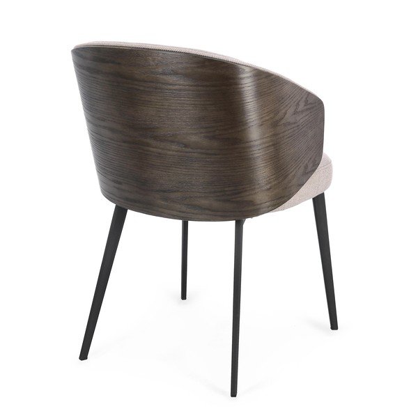 Sedia da pranzo grigio chiaro imbottito con braccioli Kinsley – Bizzotto-image-3