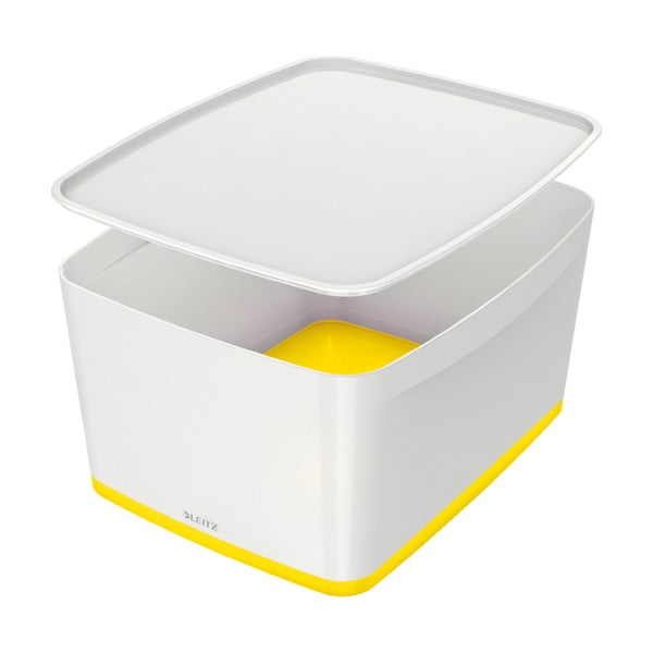 Scatola di plastica bianco-gialla con coperchio MyBox - Leitz