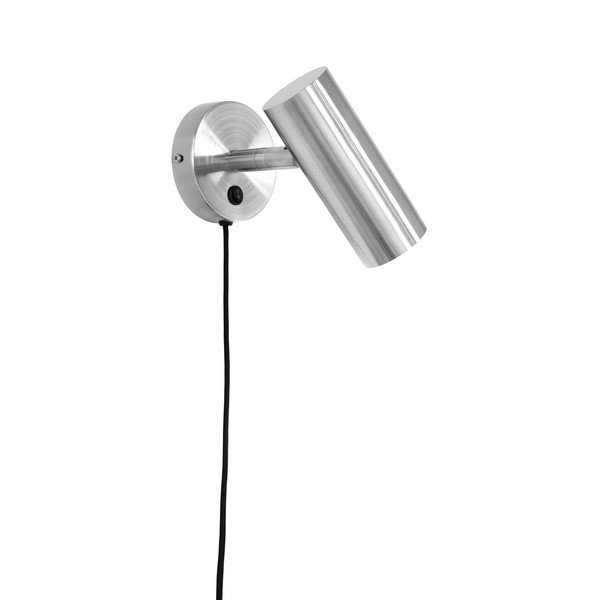 Lampada da parete argentata in acciaio con alimentazione a corrente Paris – House Nordic