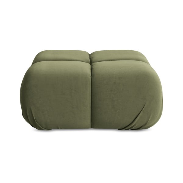 Pouf modulare in velluto verde chiaro Lokua - Makamii