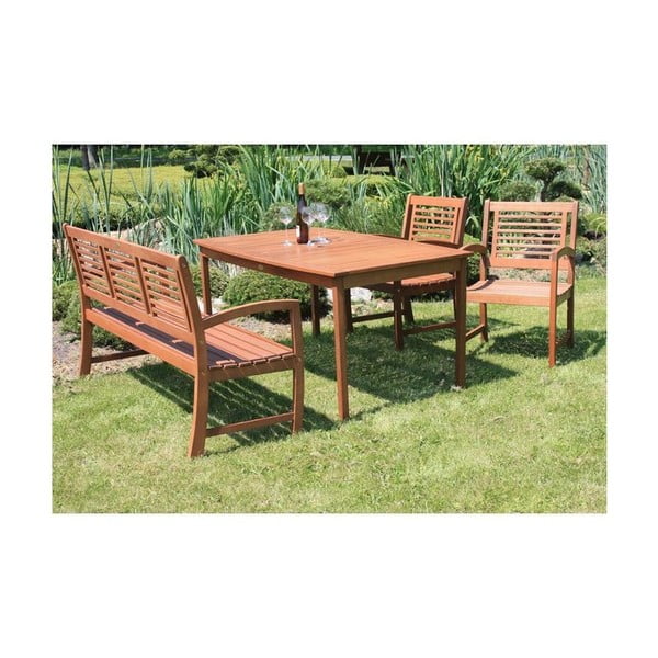 Tavolo da pranzo da giardino in legno di eucalipto 90x150 cm Madison - Garden Pleasure-image-1