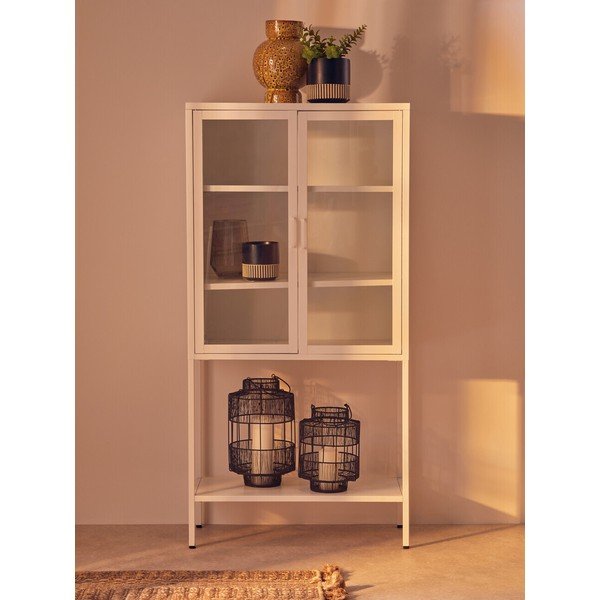 Vetrina bianca in acciaio 75x150x35 cm Acier – Premier Housewares-image-4