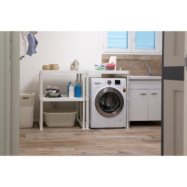Scaffale per il bagno bianco in plastica 148x93 cm Wash & Store – DEA HOME-image-1