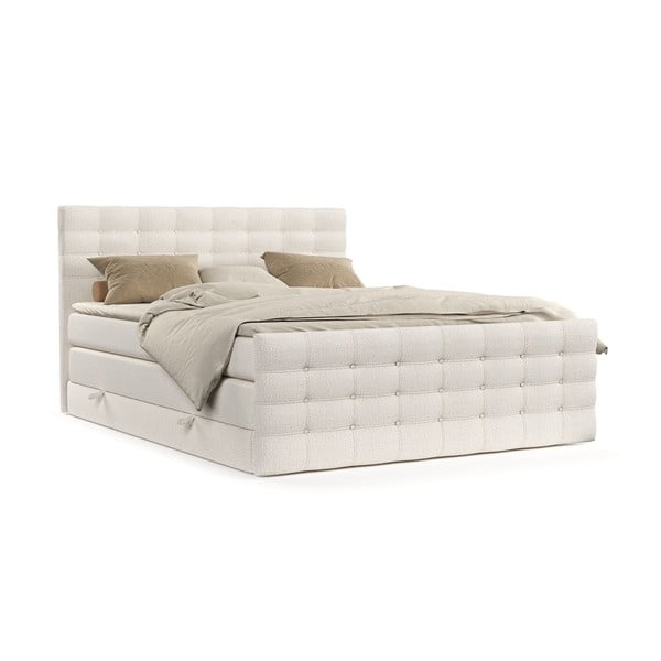 Letto boxspring color crema con spazio contenitivo 160x200 cm Blend – Maison de Rêve