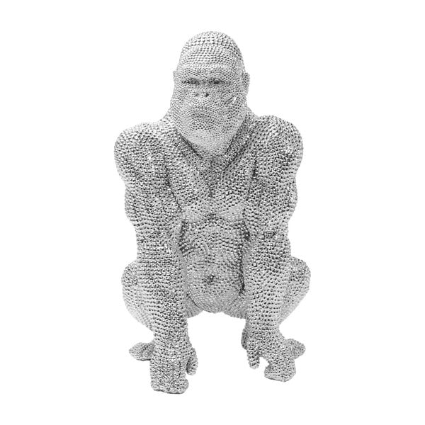Statua decorativa in argento Gorilla, altezza 46 cm - Kare Design