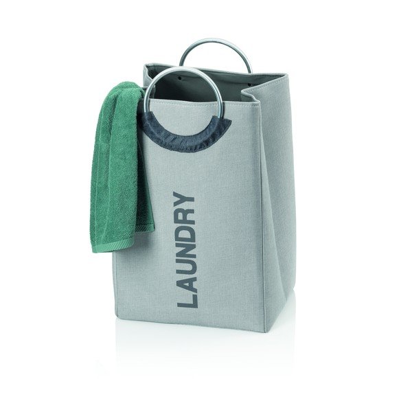 Cesto portabiancheria in tessuto grigio Palma - Kela-image-1
