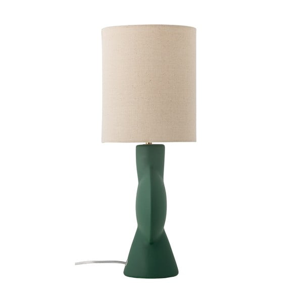 Lampada da tavolo con paralume in tessuto di colore verde scuro-naturale (altezza 55 cm) Sergio - Bloomingville