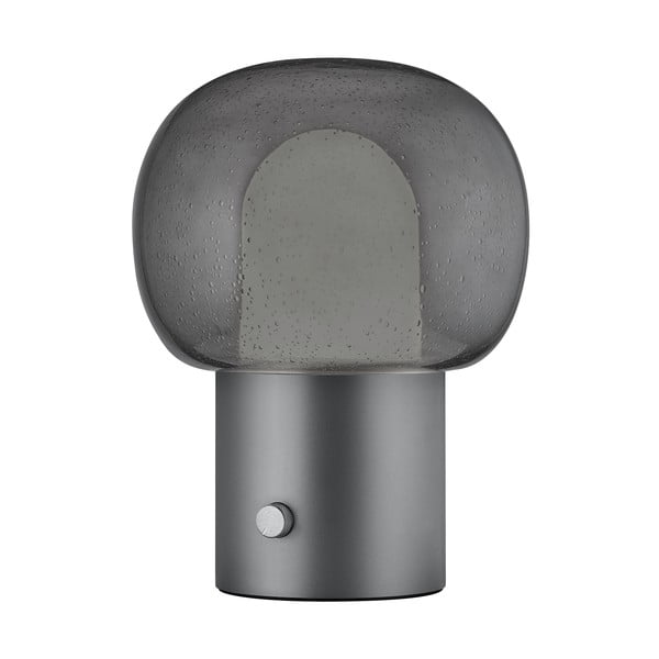 Lampada da tavolo LED color antracite in alluminio con paralume in vetro (altezza totale 32 cm) Iris – Blomus