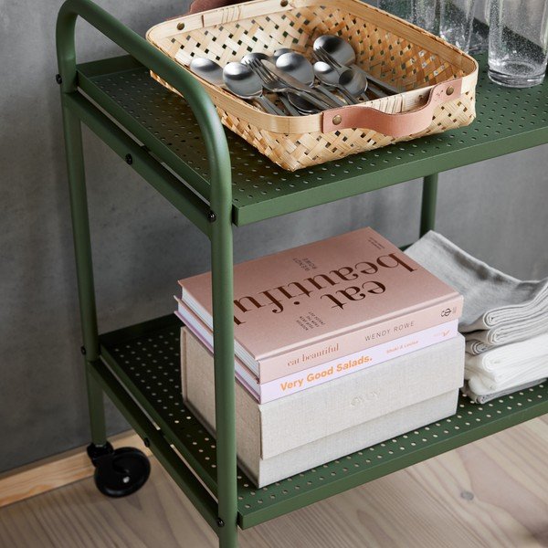 Tavolino da servizio in acciaio su ruote 37,5x52 cm Maki – OYOY Living Design-image-2
