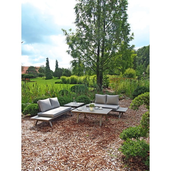 Set di mobili da giardino in grigio con struttura in alluminio Celia - Garden Pleasure-image-1