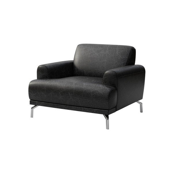 Poltrona in pelle nera Puzo - MESONICA-image-2