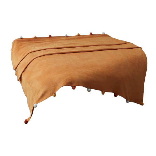 Copriletto color senape in vello 200x220 cm Pom Pom – Mijolnir