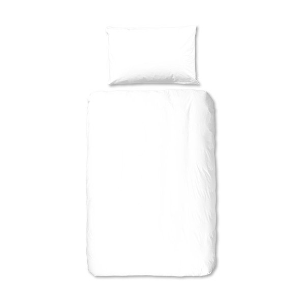 Set copripiumino e federa bianco in flanella per letto singolo 140x200 cm Uni – Good Morning