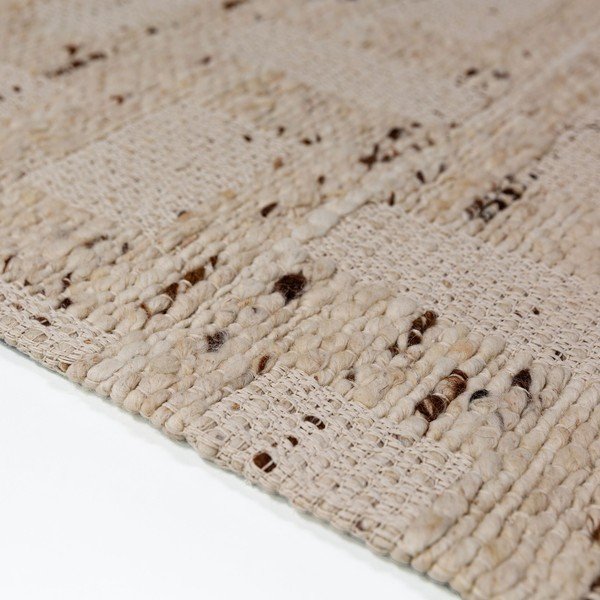 Tappeto di colore naturale in misto lana tessuto a mano 140x200 cm Rova Blend – Flair Rugs-image-3