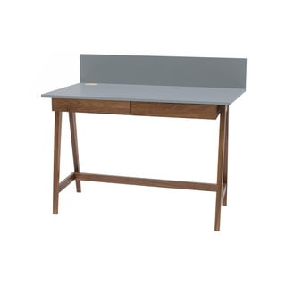 Scrivania grigia con base in frassino, lunghezza 110 cm Luka Oak - Ragaba