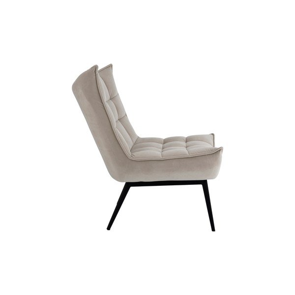Poltrona beige con rivestimento in velluto Legend – Ellos Home-image-3