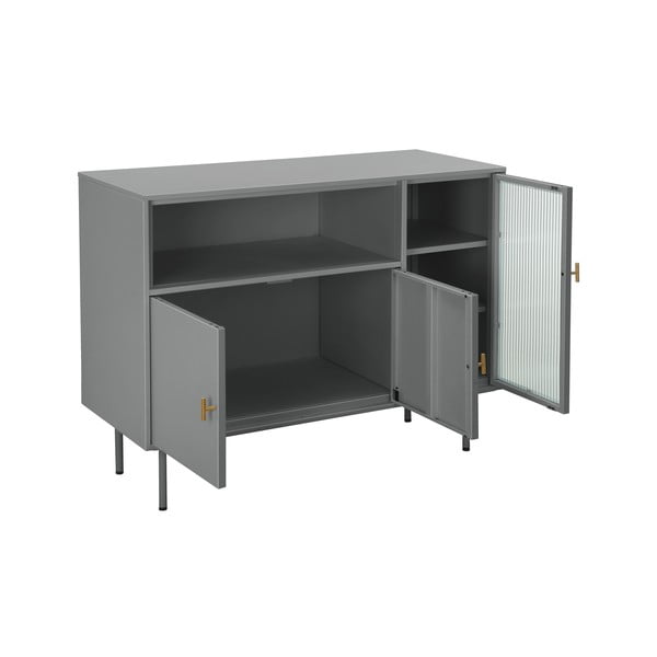 Vetrina grigia in metallo 104x80 cm Rosalie - Støraa-image-3